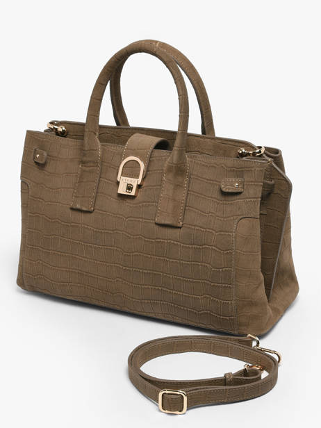 Sac Porté Main M Equestre Croco Cuir Etrier Marron equestre croco EEQC142M vue secondaire 1